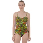 Colorful brush strokes painting on a green background                                                   Sweetheart Tankini Set