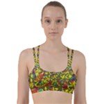 Colorful brush strokes painting on a green background                                                       Line Them Up Sports Bra