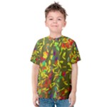 Colorful brush strokes painting on a green background                                                    Kid s Cotton Tee