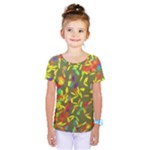 Colorful brush strokes painting on a green background                                                     Kids  One Piece Tee