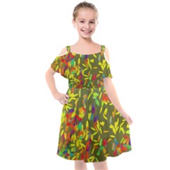 Kids  Cut Out Shoulders Chiffon Dress 