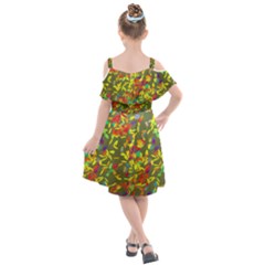 Kids  Cut Out Shoulders Chiffon Dress 