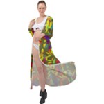 Colorful brush strokes painting on a green background                                                       Maxi Chiffon Beach Wrap