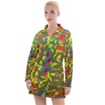 Colorful brush strokes painting on a green background                                                     Women s Hoodie Dress