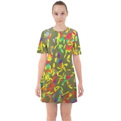 Sixties Short Sleeve Mini Dress 