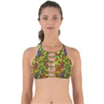 Colorful brush strokes painting on a green background                                                  Perfectly Cut Out Bikini Top