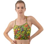 Colorful brush strokes painting on a green background                                                   Mini Tank Bikini Top