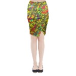 Colorful brush strokes painting on a green background                                                   Midi Wrap Pencil Skirt