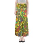 Colorful brush strokes painting on a green background                                                    Women s Maxi Skirt