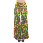 Colorful brush strokes painting on a green background                                                   Women s Chic Palazzo Pants