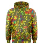 Colorful brush strokes painting on a green background                                                    Men s Pullover Hoodie