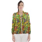 Colorful brush strokes painting on a green background                                                    Wind Breaker (Women)