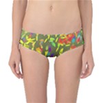 Colorful brush strokes painting on a green background                                                    Classic Bikini Bottoms