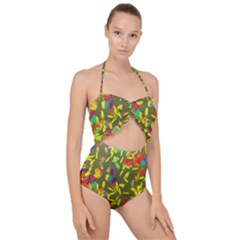 Scallop Top Cut Out Swimsuit 