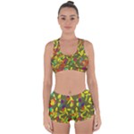 Colorful brush strokes painting on a green background                                                   Racerback Boyleg Bikini Set