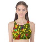 Colorful brush strokes painting on a green background                                                    Tank Bikini Top