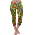 Colorful brush strokes painting on a green background                                                    Capri Winter Leggings