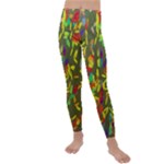 Colorful brush strokes painting on a green background                                                  Kids  Lightweight Velour Leggings