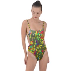 Tie Strap One Piece Swimsuit 