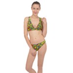 Colorful brush strokes painting on a green background                                                    Classic Banded Bikini Set