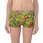 Colorful brush strokes painting on a green background                                                    Boyleg Bikini Bottoms