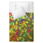 Colorful brush strokes painting on a green background                                                     Duvet Cover (Single Size)