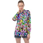 Colorful paint texture                                                   Long Sleeve Satin Shirt