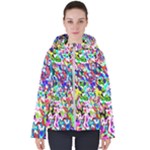 Colorful paint texture                                                   Women s Hooded Puffer Jacket