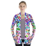 Colorful paint texture                                                   Women s Open Front Pockets Cardigan