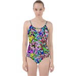 Colorful paint texture                                                   Cut Out Top Tankini Set