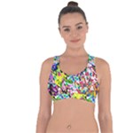 Colorful paint texture                                                       Cross String Back Sports Bra