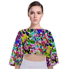 Tie Back Butterfly Sleeve Chiffon Top 