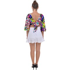 Tie Back Butterfly Sleeve Chiffon Top 