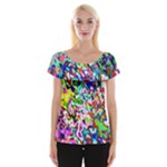 Colorful paint texture                                                    Women s Cap Sleeve Top