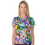 Colorful paint texture                                                    V-Neck Sport Mesh Tee