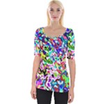 Colorful paint texture                                                    Wide Neckline Tee