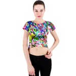 Colorful paint texture                                                    Crew Neck Crop Top