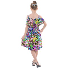 Kids  Cut Out Shoulders Chiffon Dress 