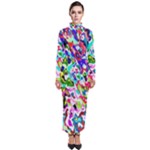 Colorful paint texture                                                      Turtleneck Maxi Dress