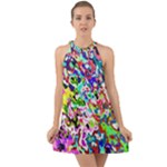 Colorful paint texture                                                       Halter Tie Back Chiffon Dress