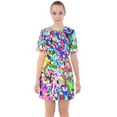 Sixties Short Sleeve Mini Dress 