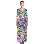 Colorful paint texture                                                      Quarter Sleeve Maxi Dress