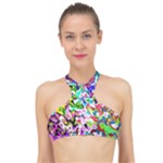 Colorful paint texture                                                   High Neck Bikini Top