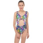 Colorful paint texture                                                   Center Cut Out Swimsuit