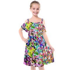 Kids  Cut Out Shoulders Chiffon Dress 