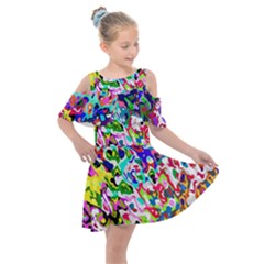 Kids  Shoulder Cutout Chiffon Dress 