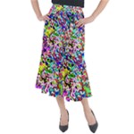 Colorful paint texture                                                        Midi Mermaid Skirt