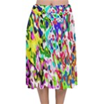 Colorful paint texture                                                 Velvet Flared Midi Skirt