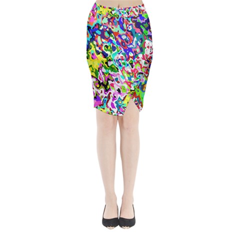 Colorful paint texture                                                   Midi Wrap Pencil Skirt from ArtsNow.com