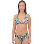 Colorful paint texture                                                    Double Strap Halter Bikini Set